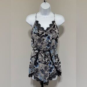 Floral Lace Trim romper